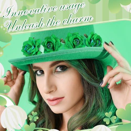 24 Pcs Flower Hair Clip Flower Hairpin Rose Brooch Floral Clips 2.8" Flowers Hair Clips Headpieces Hair Accessories for Woman Bridal Bridesmaid Wedding Valentines Day St Patricks Day(Green)