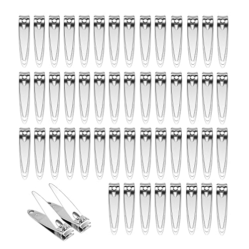 50 Pack Stainless Steel Nail Clippers Bulk, Bulk Nail Clippers for Homeless Individually Wrapped, for Homeless,Shelter, Air Bnb, Hotel (50 PCS)