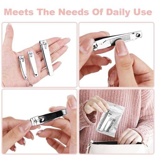 Individually Wrapped Nail Clippers in Bulk Stainless Steel Fingernail Clippers, Sturdy Thick Toenail Clippers Mini Men Women Nail Tip Toenails Cutter Trimmer (3.07, Count, 30)