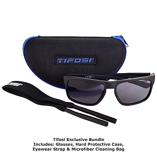 Tifosi Optics Swick Sunglasses (BlackOut/Sky Blue Polarized Lenses), unisex adult