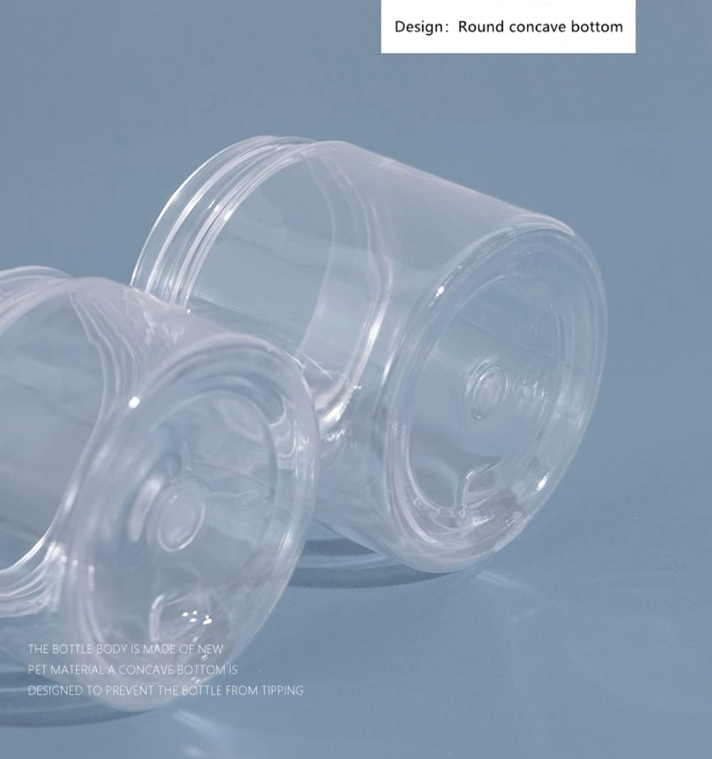 6 Pack 2 oz Plastic Pot Jars Round Clear Leak Proof Plastic Cosmetic Container Jars with White Lids for Travel Storage Make Up, Eye Shadow, Nails, Powder, Paint, Jewelry (White-2 oz)