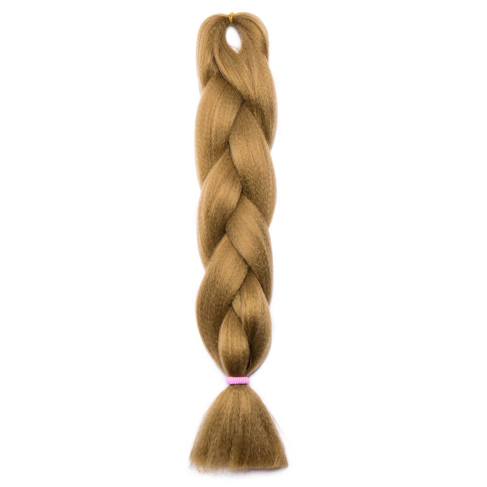 24 Inch Jumbo Braids Hair Extensions High Temperature Synthetic Hair African Rainbow Box Braiding Hair for Senegal Twist 100g/pack Dark Blonde