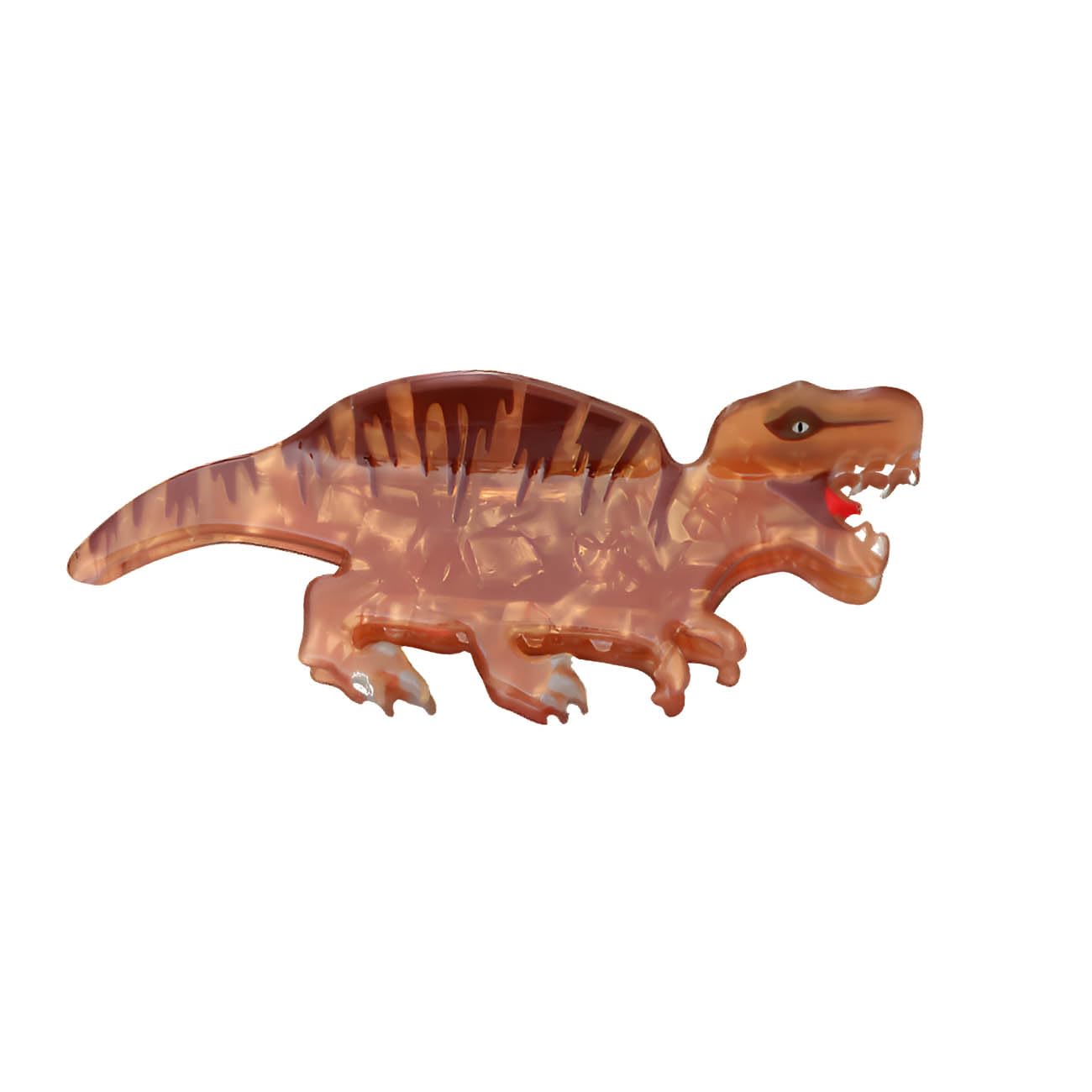 QGMZTNL Dinosaur Hair Clips - Animal Hair Decorations - Fun and Cute for Girls and Women - Medium Size - Suitable for Thin or Thick Hair (Brown dinosaur)