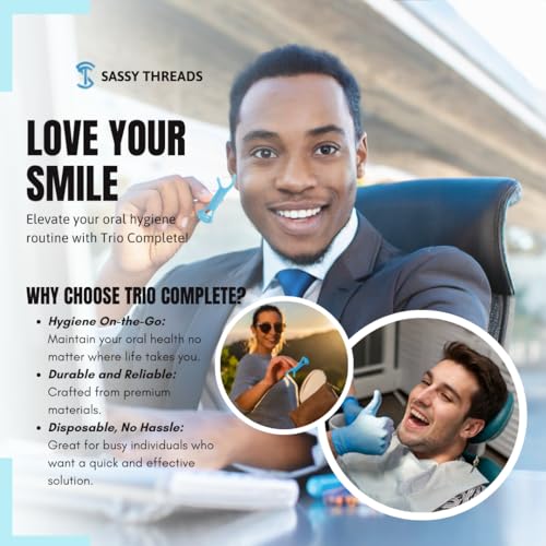 3-in-1 Complete Dental Care Set: Double Thread Floss Picks, Toothpicks, and Tongue Scraper - Your Oral Hygiene Solution with Disposable Floss Sticks for On The Go or Travel