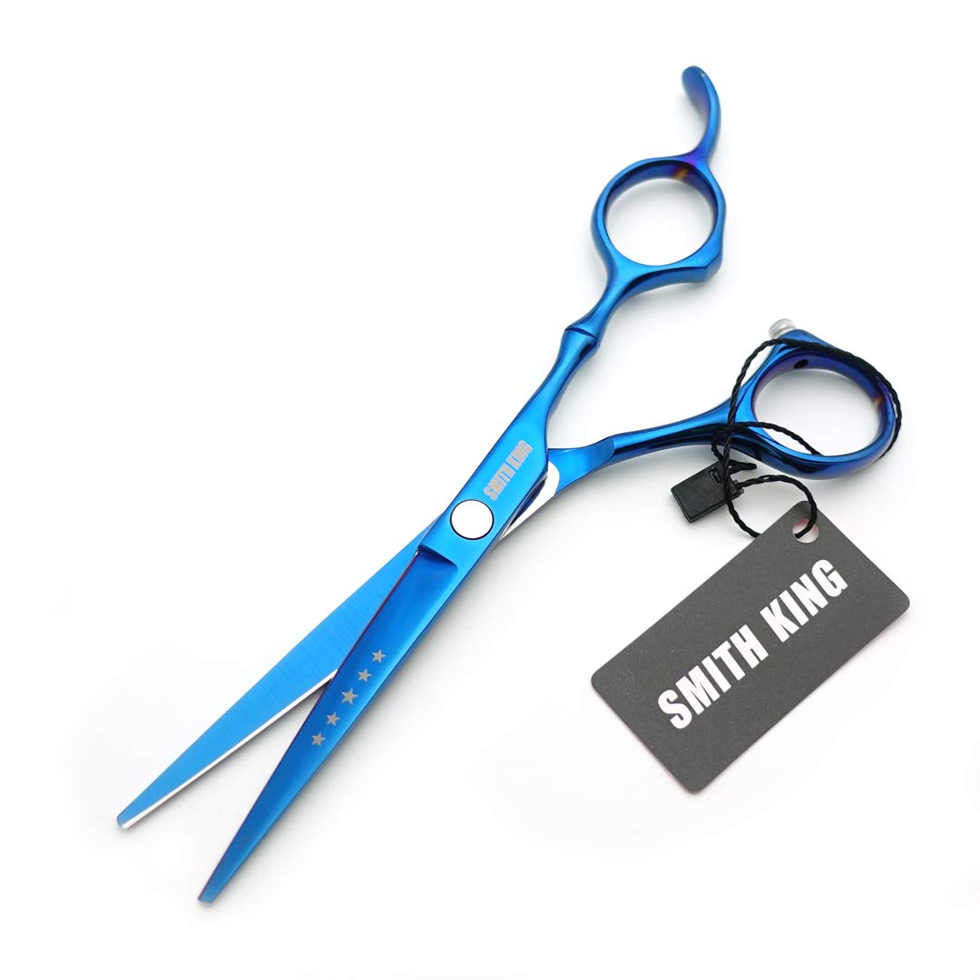 6.0 Inches Hair Cutting Scissors Set with Combs Lether Scissors Case,Hair cutting shears Hair Thinning shears For Personal and Professional (Blue)
