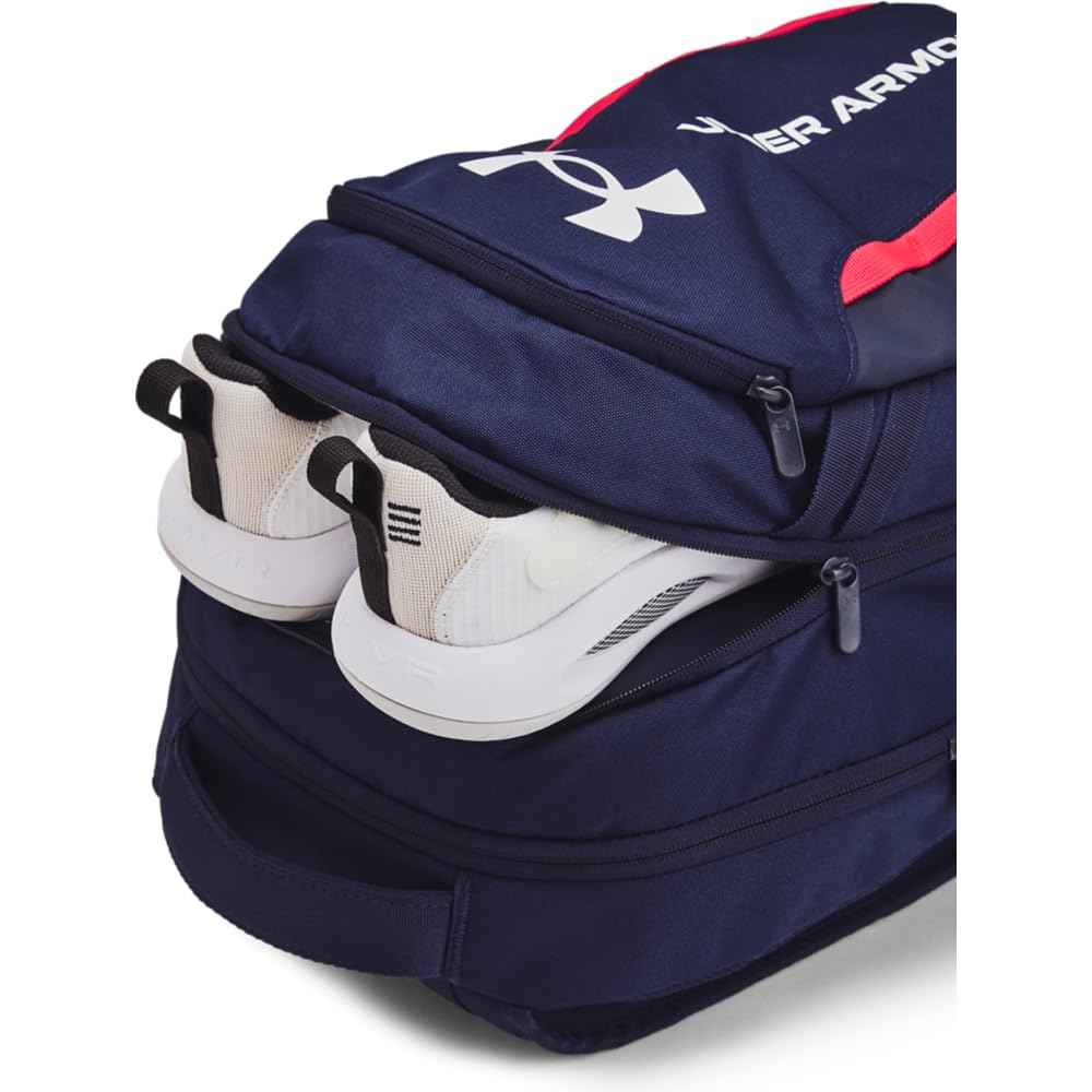 Under Armour Unisex-Adult Hustle 6.0 Backpack, (412) Midnight Navy/Midnight Navy/White, One Size Fits Most