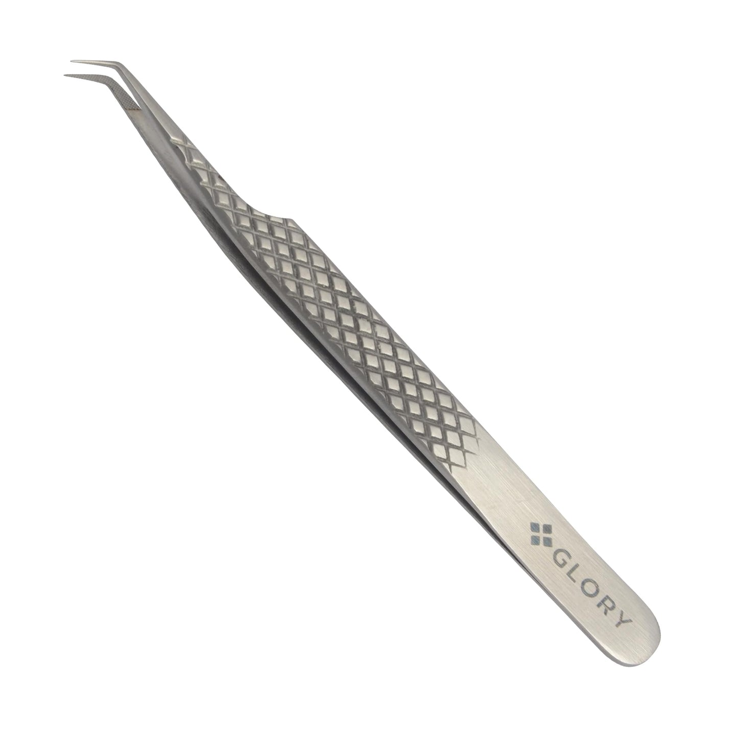 45 Degree Fiber Tips Lash Tweezers for Volume Extensions, Non-Slip Ultimate Diamond Grip Precision Lash Tweezers