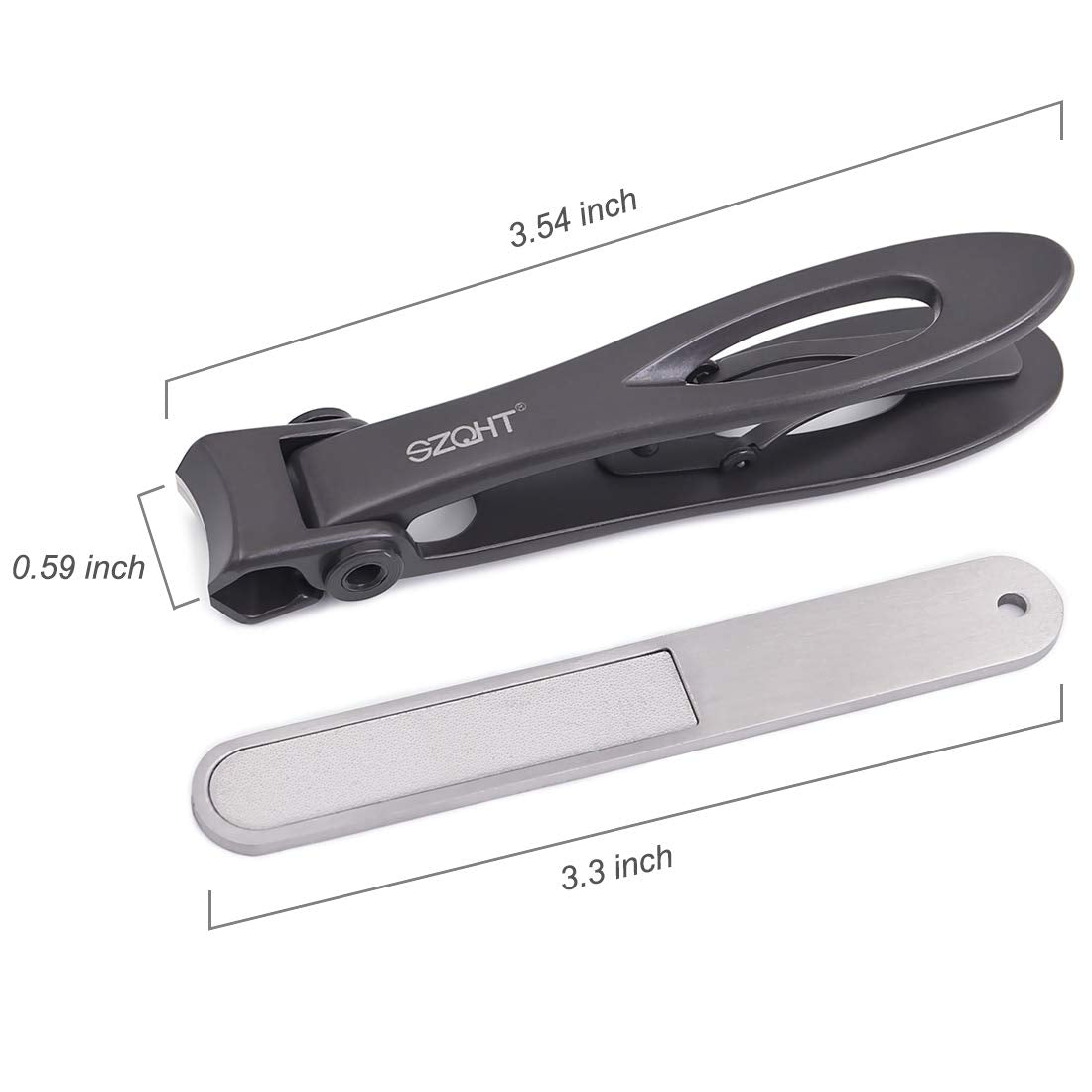 SZQHT Ultra Wide Jaw Opening Toenail Clippers Nail Clippers for Thick Nails Cutter for Ingrown Manicure Set,Pedicure Kit,Men & Women (Gray)