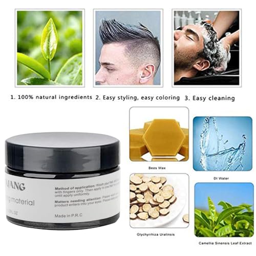 Instant Hair Dye Wax, SOVONCARE Blue Temporary Color Hair Wax Natural Hairstyle Cream Mud for Men & Women Christmas Cosplay Date 4.23 oz (Blue)