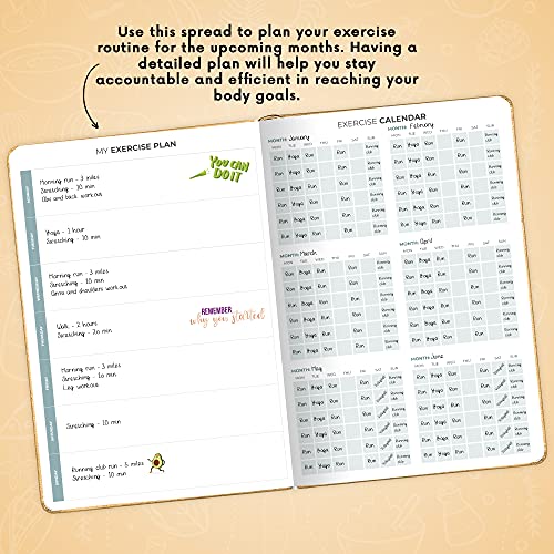 Clever Fox Food Journal Pro – Diet & Wellness Planner for Women & Men – Weight Loss Diary with Calorie Tracker – Food Log for Tracking Meals, Exercise & Weightloss - Undated, 7" x 10" Amber Yellow