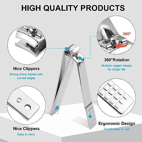 Tumkun Nail Kit, Manicure Kit, Nail Care Kit For Men, Manicure Pedicure Set, Nail Clippers Toenail Clippers Kit, Professional Manicure Kit Pedicure Kit, Black Travel Case, Set of 12.