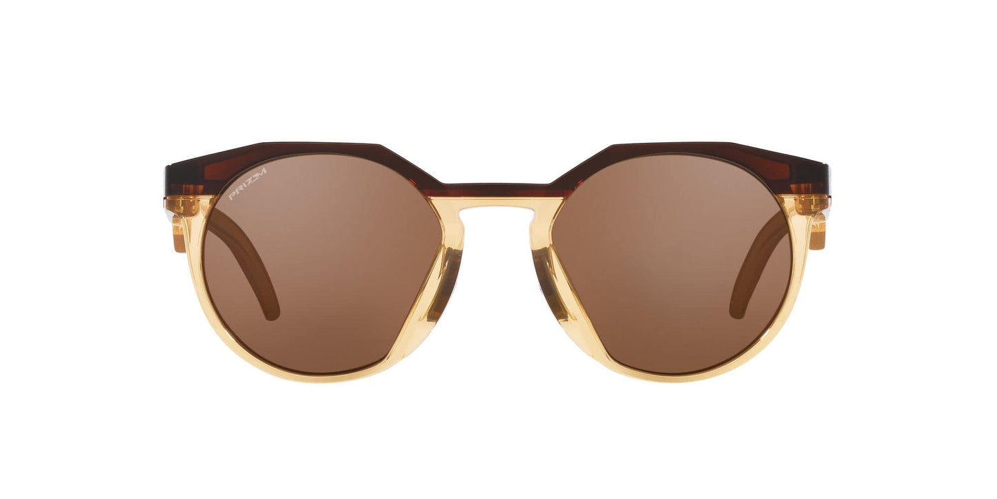 Oakley Men's OO9242 HSTN Round Sunglasses, Kylian Mbappe Dark Amber/Light Curry/Prizm Tungsten, 52 mm
