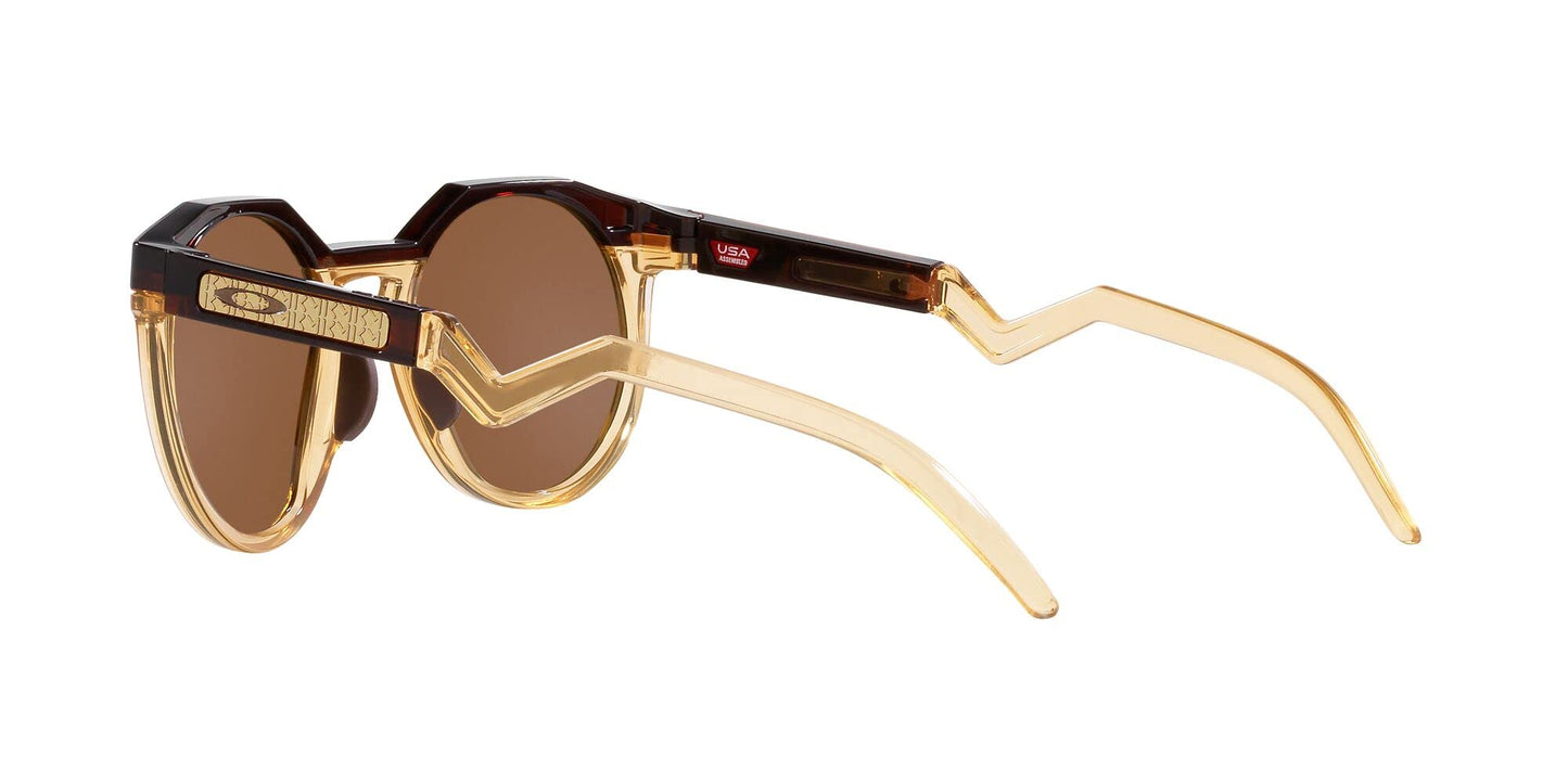 Oakley Men's OO9242 HSTN Round Sunglasses, Kylian Mbappe Dark Amber/Light Curry/Prizm Tungsten, 52 mm