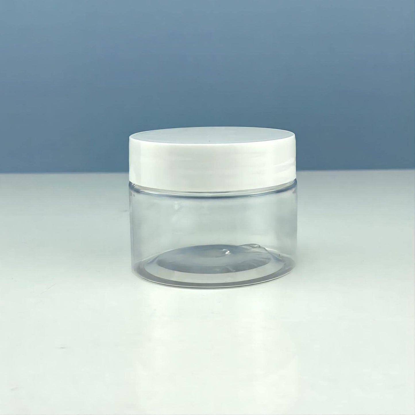 6 Pack 2 oz Plastic Pot Jars Round Clear Leak Proof Plastic Cosmetic Container Jars with White Lids for Travel Storage Make Up, Eye Shadow, Nails, Powder, Paint, Jewelry (White-2 oz)