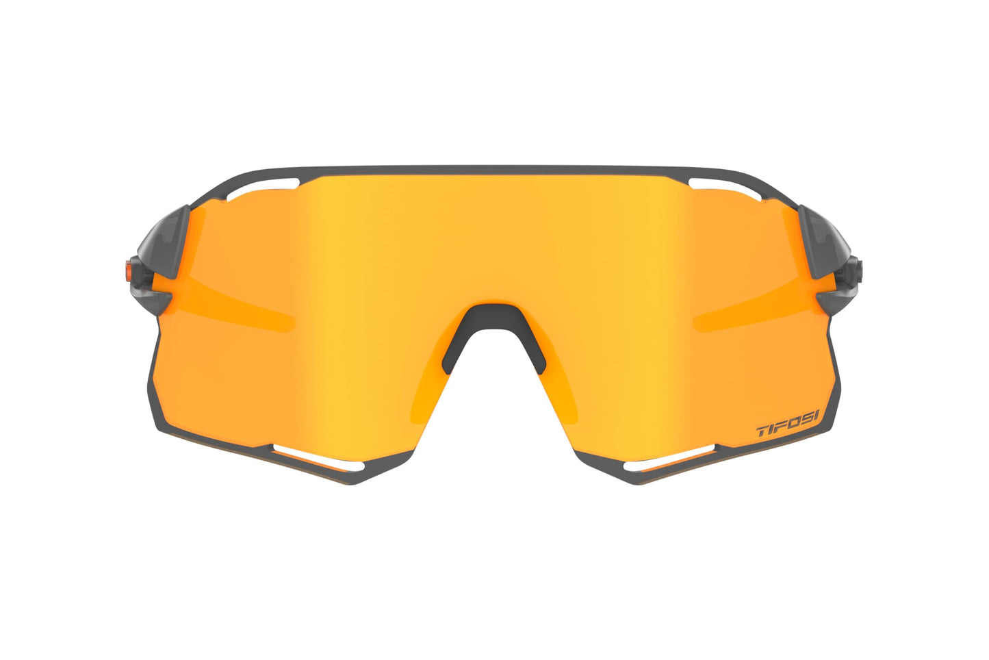 Tifosi Rail Race Cycling Sunglasses Men & Women Interchange Lens Options- Ideal For Cycling, Road, Gravel, MTB & Baseball (Satin Vapor (Clarion Orange/Clear))