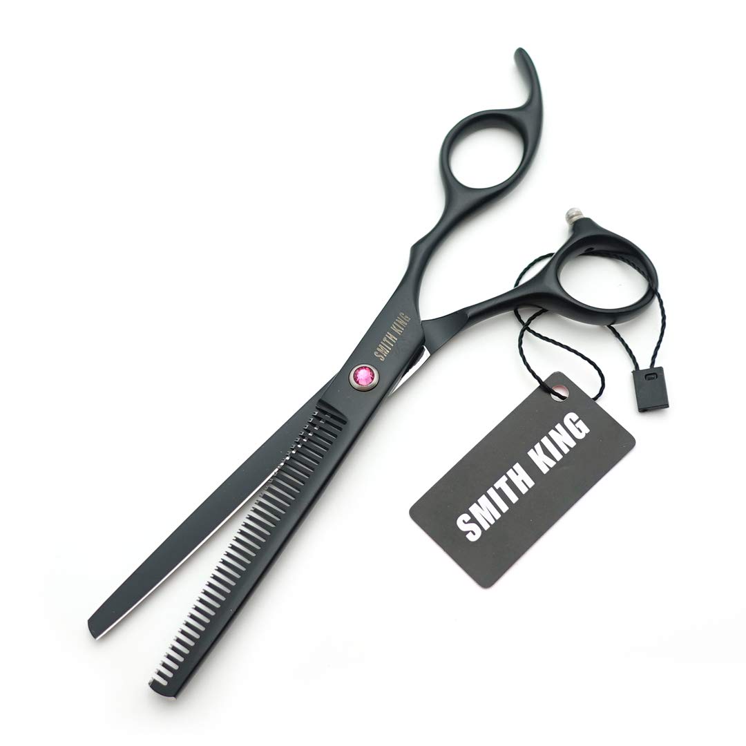 7.0 Inches Hair Cutting Scissors Set with Combs Lether Scissors Case,Hair cutting shears Hair Thinning shears For Personal and Professional (Black)
