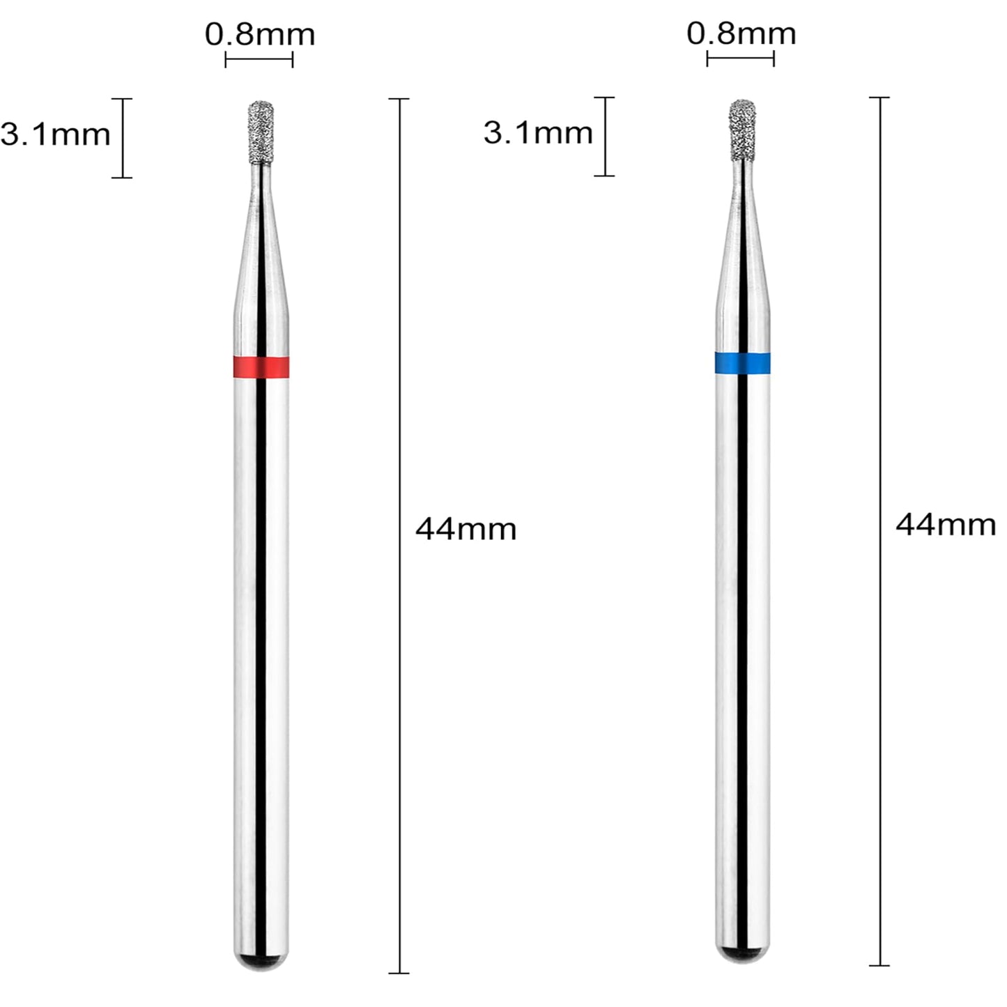 Acycoin2A 2pcs Round Tapered Cuticle Clean Nail Drill Bit (I)