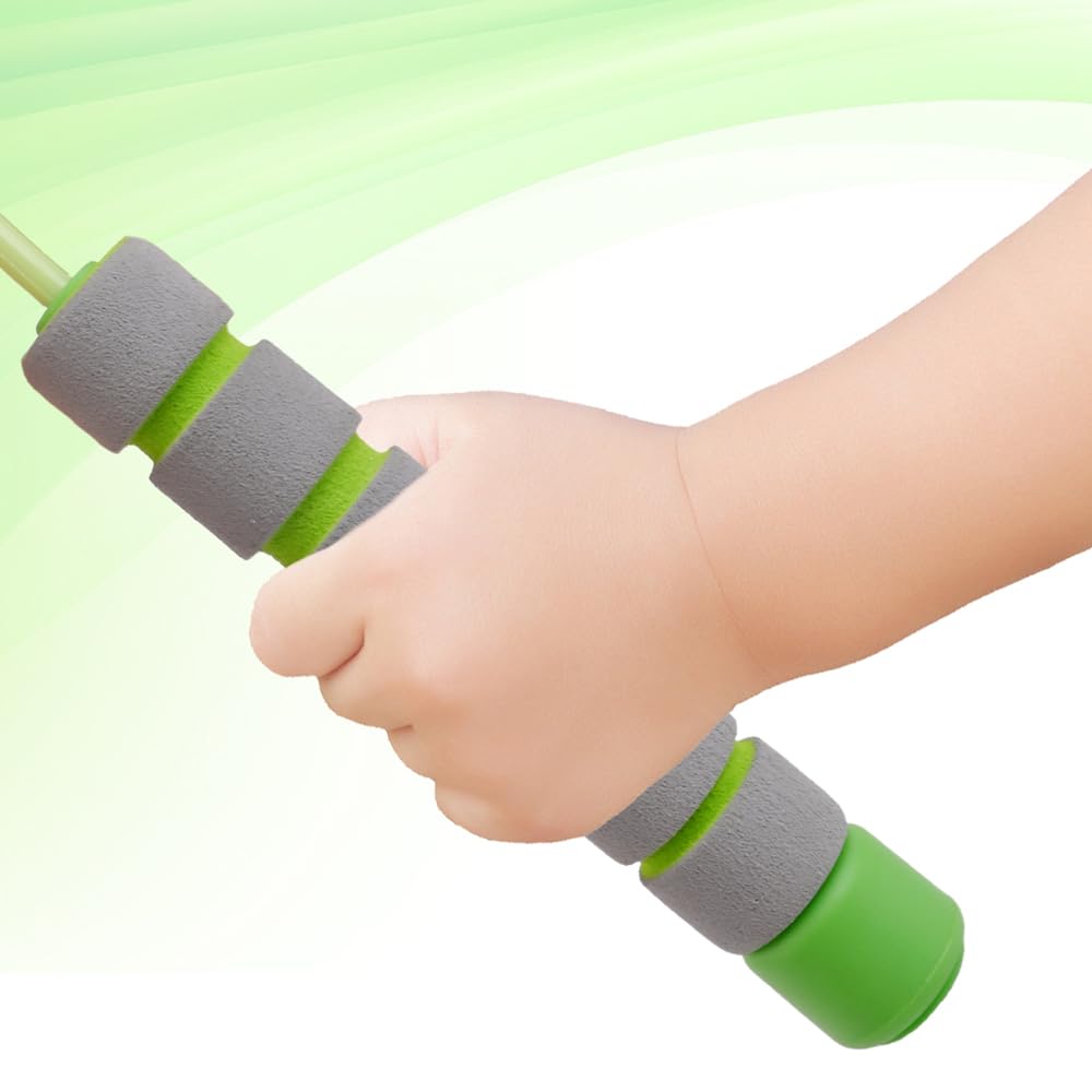 Adjustable Soft Skipping Rope with Skin-Friendly Foam Handles for Kids, Children, Students and Adults - Orange & Green-Adjustable Soft Skipping Rope with Skin-Friendly Foam Handles for Kids, Children