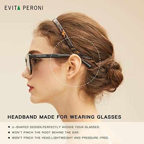 EVITA PERONI Hair Band for Eyewear, No Pressure, No Headache, Comfortable Headbands for Women - Orange (Acetate Resin, 1 Count, Women, Hairband)