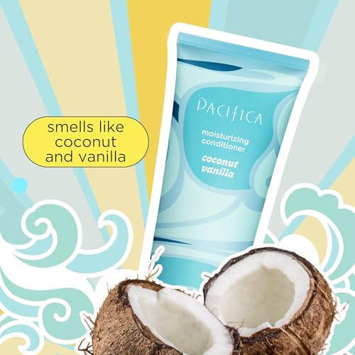 Pacifica Coconut Vanilla Moisturizing Hair Conditioner – Deep Hydrating Treatment for Dry & Damaged Hair, Restorative Shine, Vegan & Sulfate Free Clean Beauty & Hair Care 8 fl oz