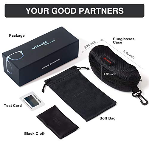 ACBLUCE Sports Polarized Sunglasses for Men Women Cycling Baseball Fishing Sunglasses Running Driving Black Hiking Glasses