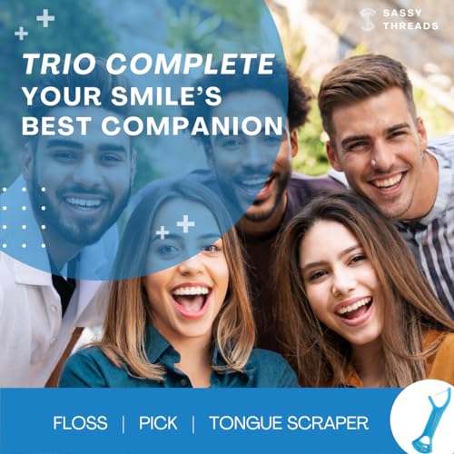 3-in-1 Complete Dental Care Set: Double Thread Floss Picks, Toothpicks, and Tongue Scraper - Your Oral Hygiene Solution with Disposable Floss Sticks for On The Go or Travel