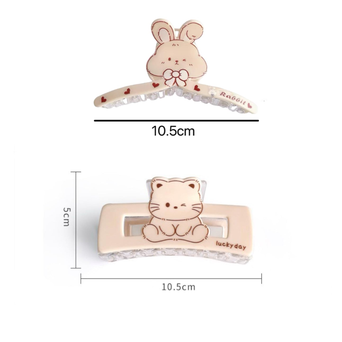2pc Easter Rabbit Hair Claw Clip for Women Girls, Big Acrylic Bunny Banana Barrettes,Her Spring Hair Decor Accessories for Easter Holiday Celebrations