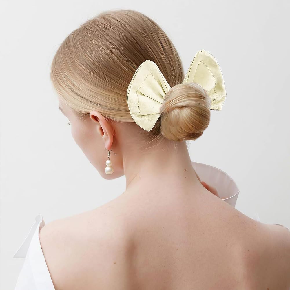 6 PACK Flexible Hair Bun Makers, Lazy Curler Clips for Twisted Hairstyles & Donut Buns, Hair Accessories for Women (Beige, Light Curry, Navy Blue)