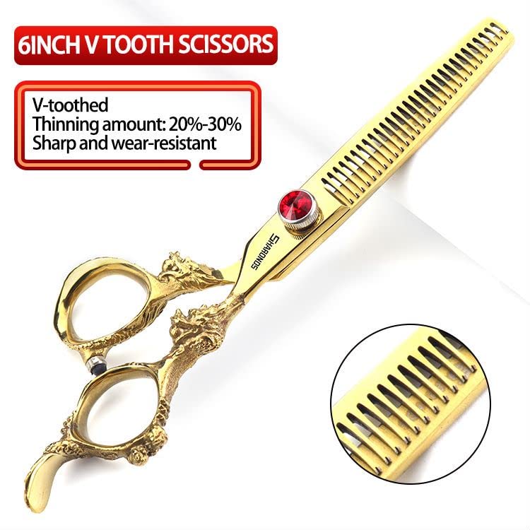 6 inch /7 inch salon professional salon scissors salon hairdresser hair cutting hairstyle pruning tools Japan 440c high hardness stainless steel golden (6 inch 4pcs)