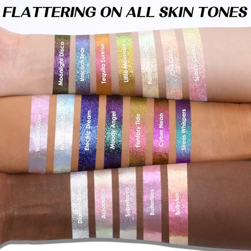 FOCALLURE Chameleon Cream Eyeshadow,Intense Color Shifting Creamy Eye Shadows,Highly Pigmented Metallic,Shimmer,Multi-Reflective Finishes,Unicorn Tear