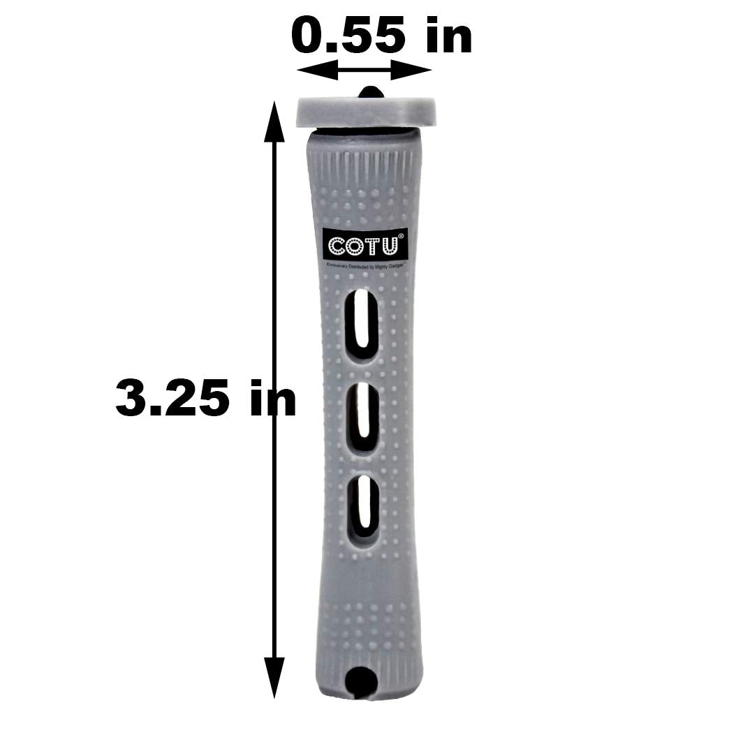 24 pc of COTU (R) Hair Perm Rods Long Size - Gray Color