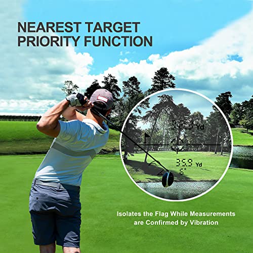 ACEGMET Golf Rangefinder, USB Charging Range Finder Golf, 650 Yards Golf Range Finder, Flag Lock and Pulse Vibration Laser Rangefinders, Fast Focus and Continuous Scan Golf Rangefinder with Slope