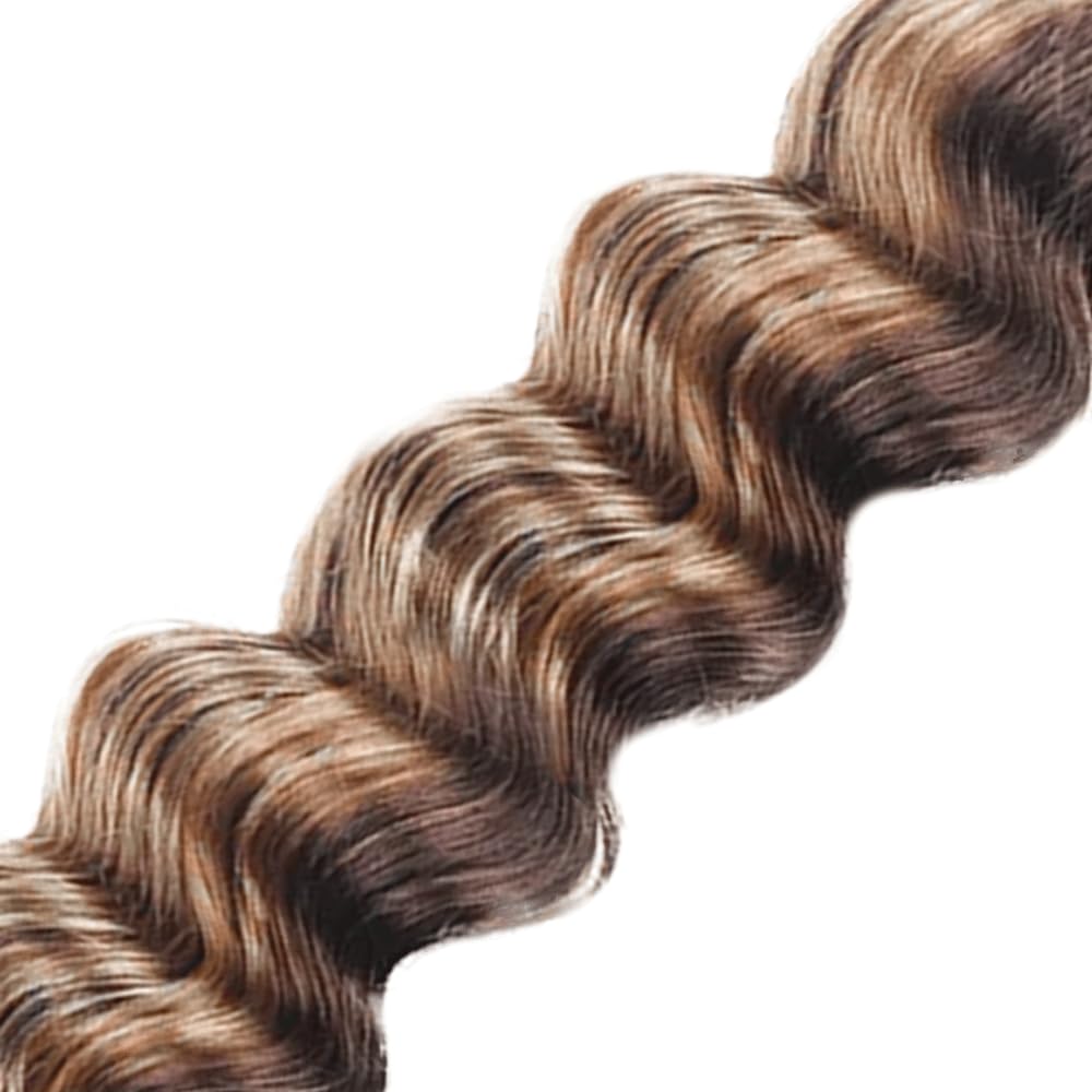 30 Inch P4/613 Bundles Highlight Deep Wave Human Hair Bundles Two Tone Dark Brown Mixed With Blonde Bundles Human Hair 613 Deep Curly Bundles Ombre Bundles