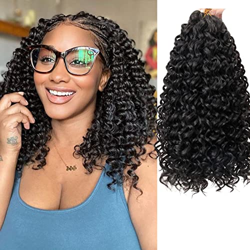 8 Packs Curly Crochet Hair GoGo Curl Crochet hair for Women Deep Wave Braiding hair,Synthetic Bohemian Crochet Braid Water Wave Crochet hair Extensions (27#, 12inch)