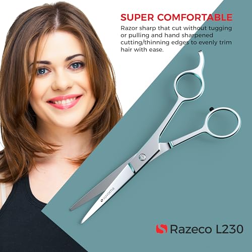 Suvorna 6.5" Hair Cutting Scissors for Professional, Barber & Hairdresser - Extremely Sharp Hair Shears for Cutting, Trimming, Grooming, Precision - Right Hand Hair Scissors for Men, Women, Adults.