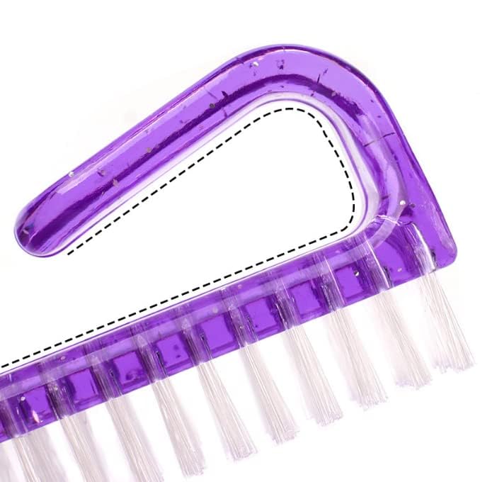 3Pcs Different Kinds of Fingernail brush with Plastic Handle Nail brush for cleaning Fingernails - Easy to use Nail Scrub brush - Nail Cleaner Nail brushes for Hands Feet(purple)