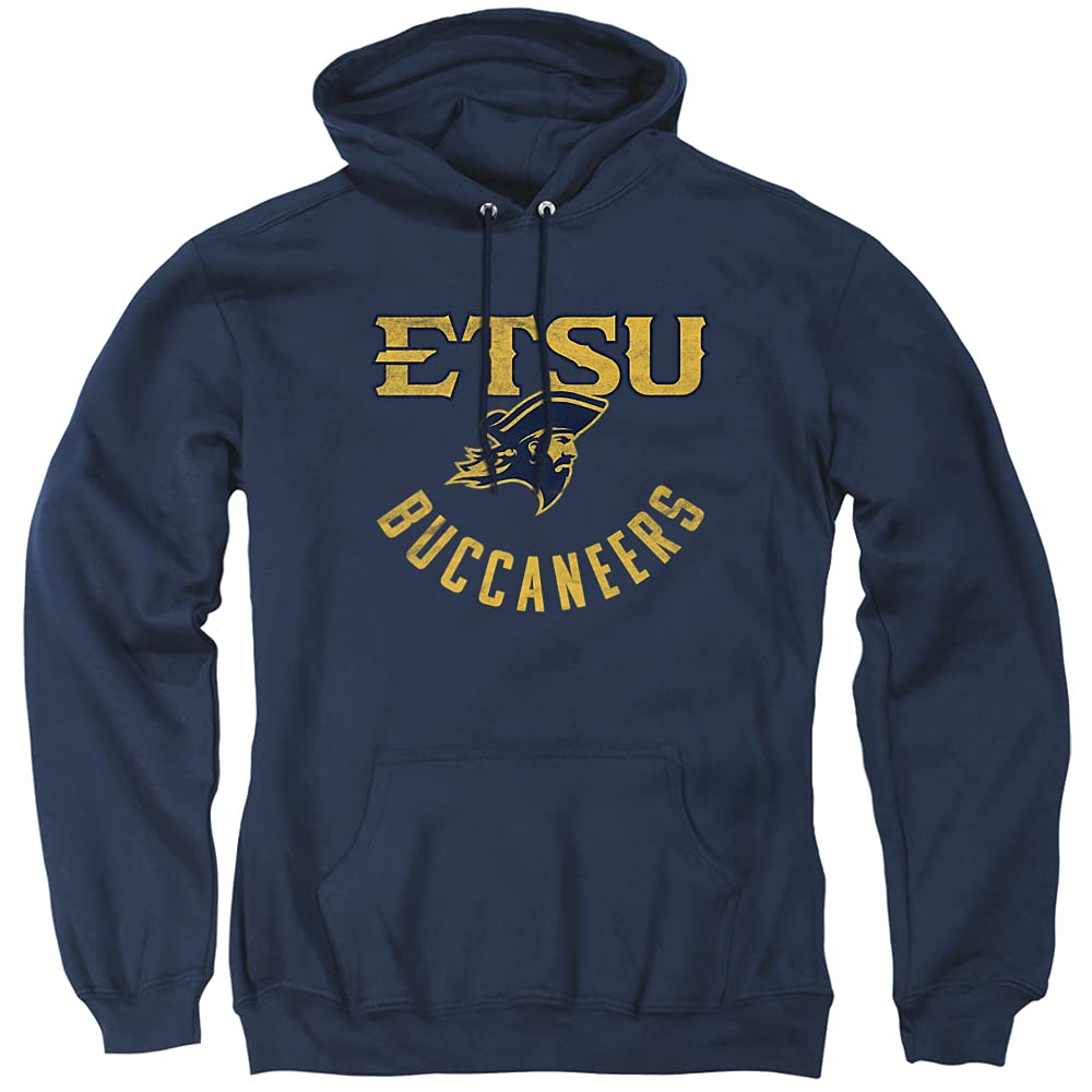 East Tennessee State University Official ETSU Buccaneers Logo Unisex Adult Pull-Over Hoodie,Navy, X-Large