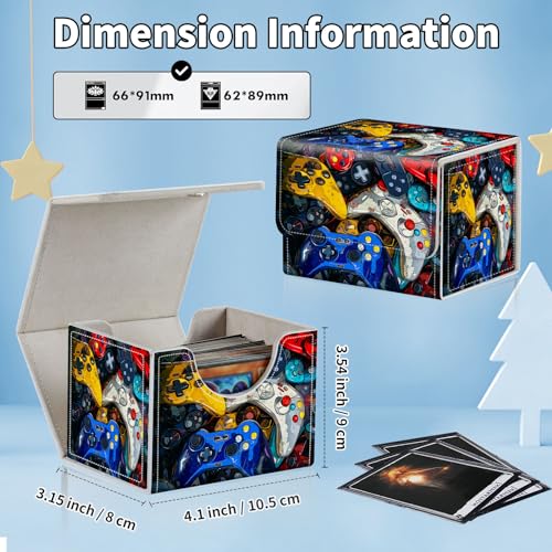 ACWDMKH for MTG Commander Deck Box,Card Deck Box for Trading Card Yugioh MTG Cards,Fits 100 Double Sleeved Cards,PU Leather Magnet TCG MTG Deck Case for Magic Commander Deck Box,Purple Snake Flower