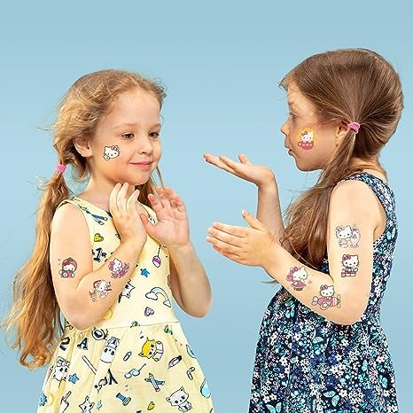 40pcs Temporary Tattoos for Kids,Hello Cat Kitty Birthday Party Supplies,Kitty Party Favors Fake Tattoos Stickers,Birthday Decorations Party Game Activities Reward Gifts