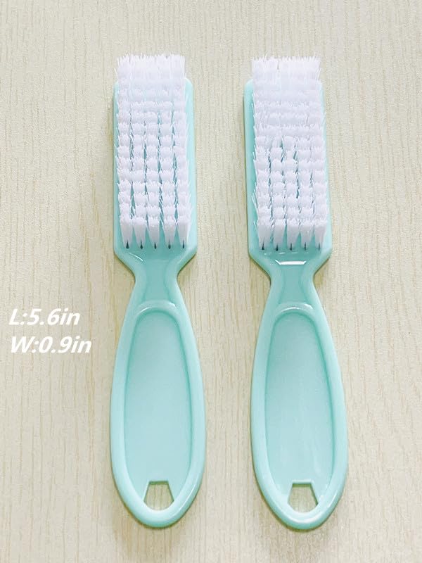 SQULIGT 12Pcs Nail Brush for Cleaning Fingernails, Handle Grip Cleaning Brush for Nail and Toenail, Nail Dust Brush Manicure Pedicure Tools Scrubbing Brush Women Men Home Salon(Green)