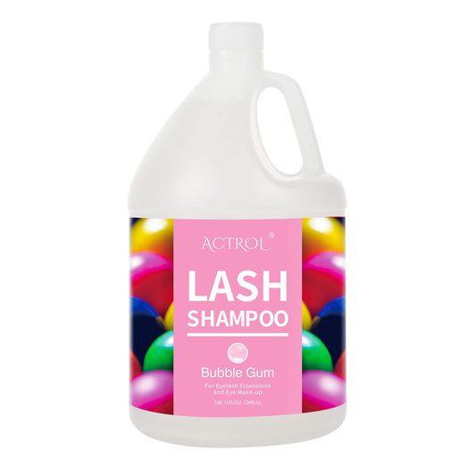 ACTROL Eyelash Extension Cleanser Gallon Bubble Gum 3.8L Natural Lash Extension Shampoo Professional Eyelid Foaming Cleanser Paraben & Sulfate Free Non-lrritating with Salon and Home Care