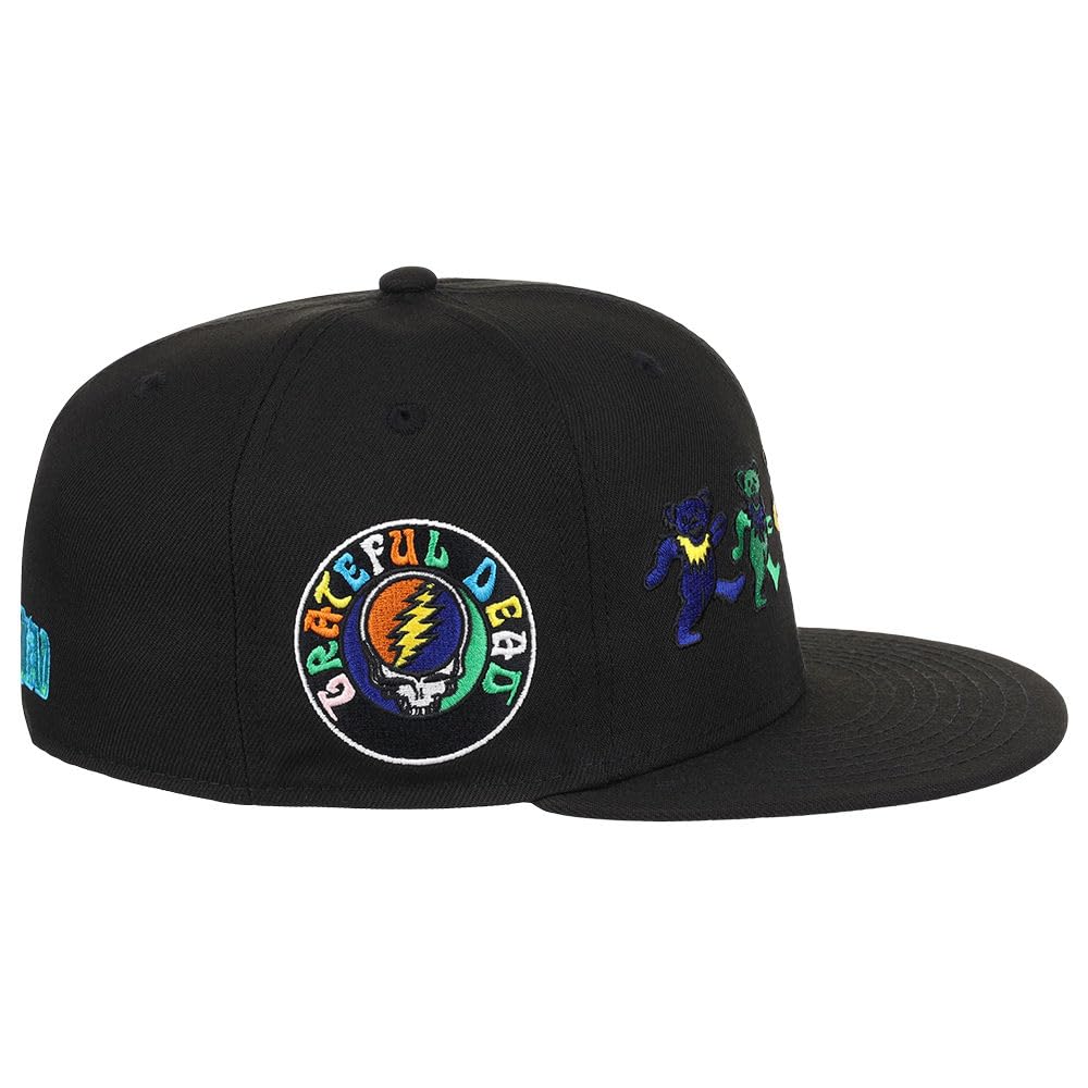 Grateful Dead Dancing Bears Fitted Hat (7 1/4, blk/Gry), Black/Grey