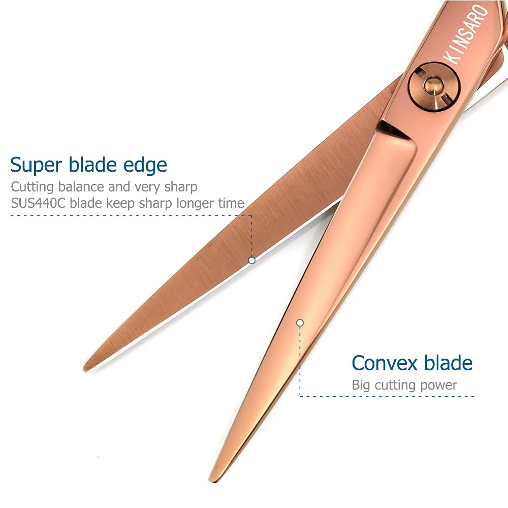 6 Inch Professional Hair Scissors Hair Cutting Shears 440C Hair Shears Haircut Scissors Barber Scissors Hair Cutting Scissors Convex Edge KINSARO
