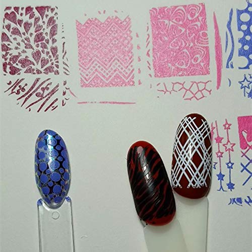 2Pcs/Set Animal Zebra Strips Stamping Template Geometry Letter Words Creative Large Size Nail Plate Printer Nail Image Plate 14.5×9.5cm (D04/D08)