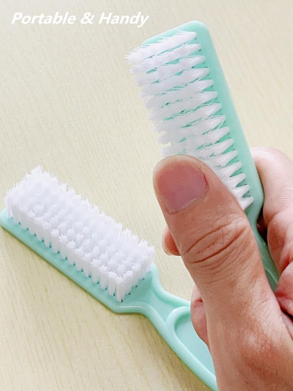 SQULIGT 12Pcs Nail Brush for Cleaning Fingernails, Handle Grip Cleaning Brush for Nail and Toenail, Nail Dust Brush Manicure Pedicure Tools Scrubbing Brush Women Men Home Salon(Green)