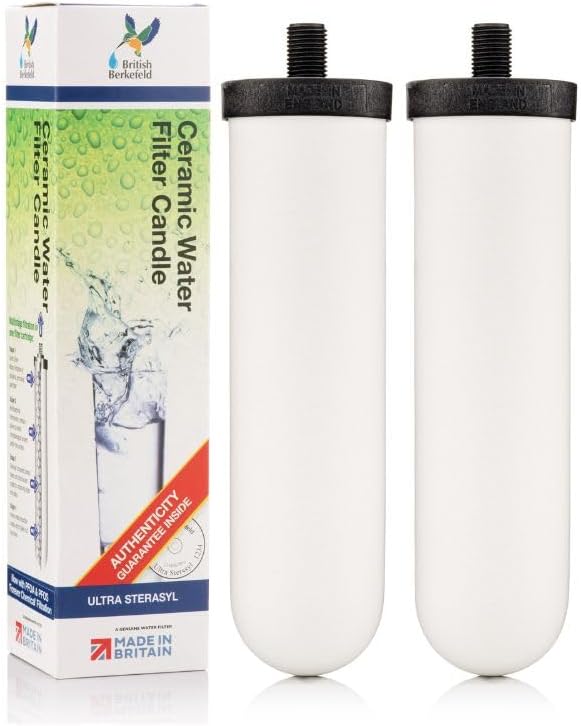 British Berkefeld Doulton Β¦ W9121226 Β¦ 7" Ultra Sterasyl Β¦ Authentic Gravity Drinking Water Ceramic Replacement Candle Element Filter Β¦ 8674 Β¦ White Β¦ Removes Heavy Metals (2 pack)