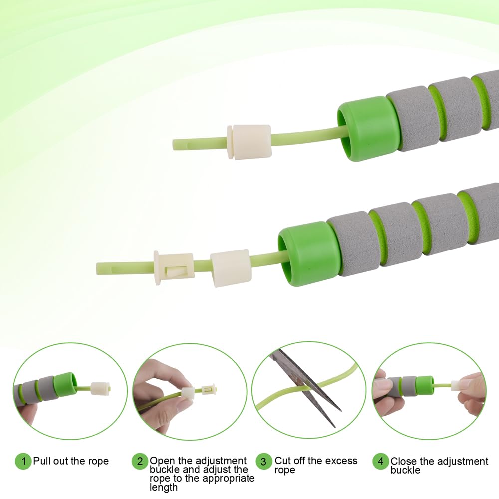 Adjustable Soft Skipping Rope with Skin-Friendly Foam Handles for Kids, Children, Students and Adults - Orange & Green-Adjustable Soft Skipping Rope with Skin-Friendly Foam Handles for Kids, Children