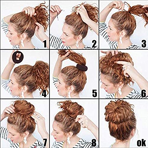 Hair Donut Ring Style Bun Maker, 2PCS Chignon Doughnut Shaper for Short and Thin Hair (3 Inch/Beige)