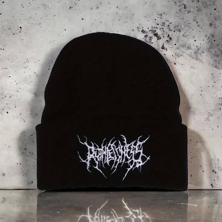 Black White Beanie Hat Men Stylish Gothic Scar Embroidery Knitted Fashion Winter Cap Street Ski Skull Soft Warm Unisex Women Teens