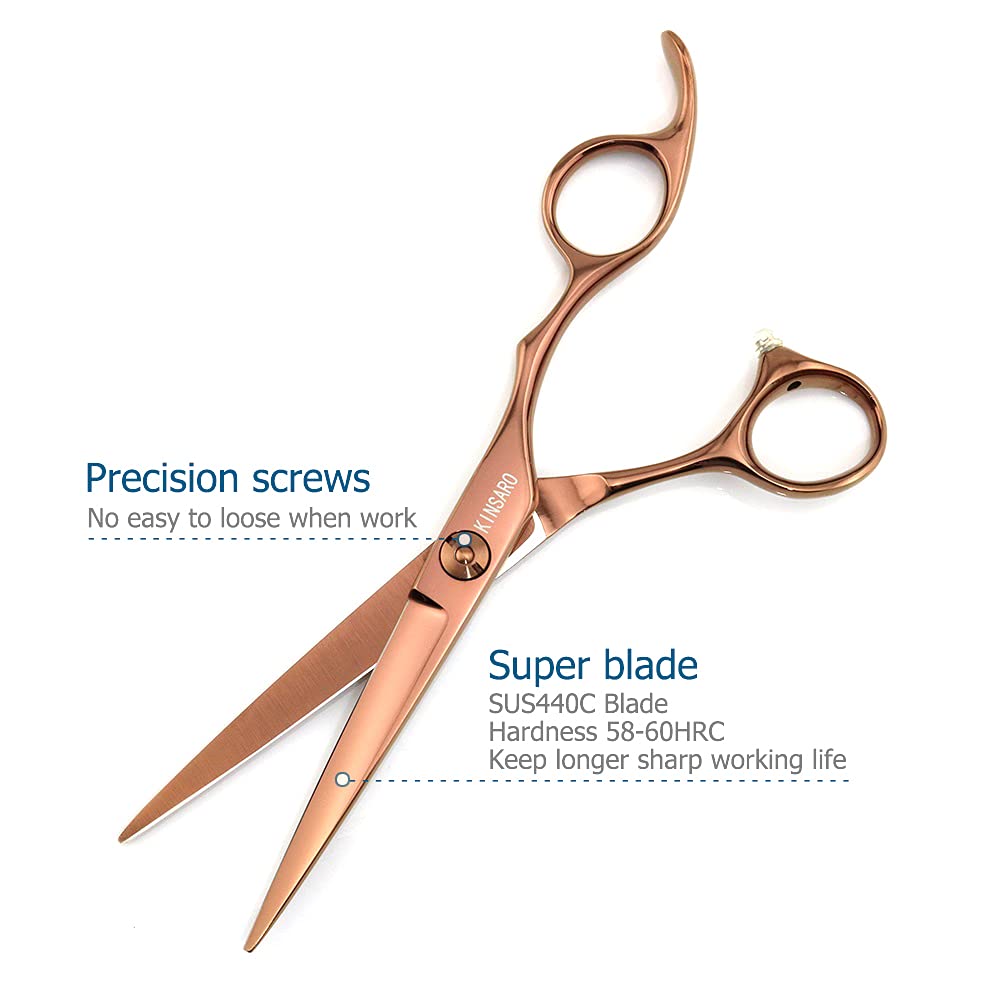 6 Inch Professional Hair Scissors Hair Cutting Shears 440C Hair Shears Haircut Scissors Barber Scissors Hair Cutting Scissors Convex Edge KINSARO